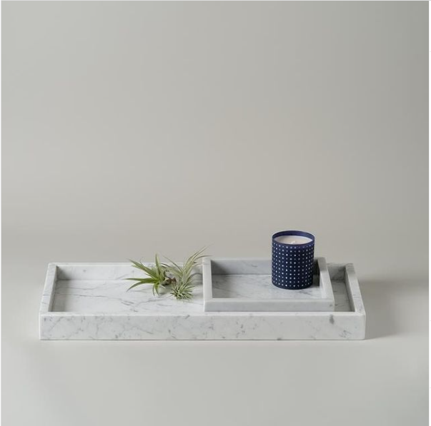 ensemble de 2 Plateaux en marbre