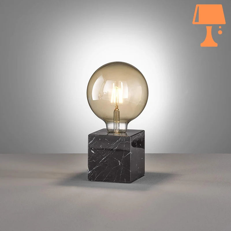 Lampe de table cube en marbre
